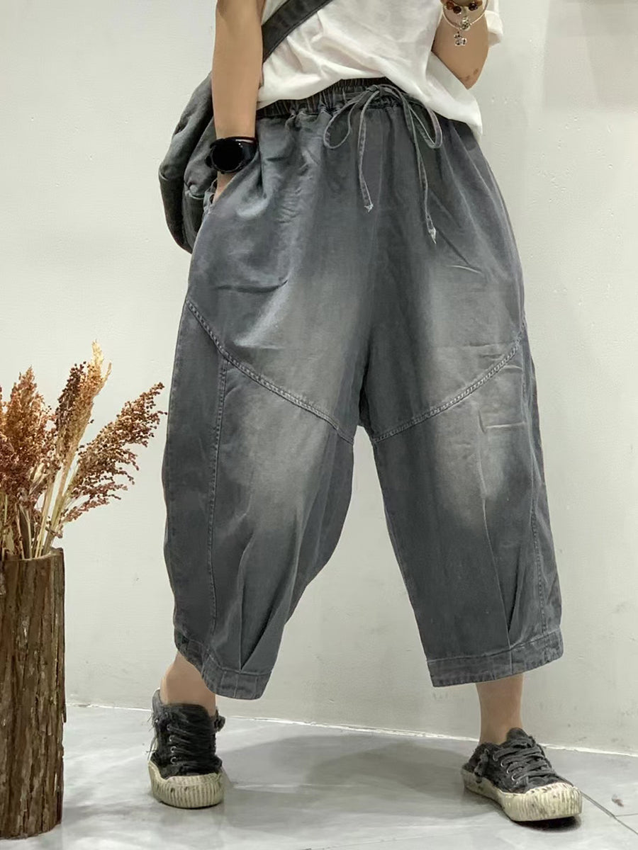 Women Summer Vintage Spliced Loose Harem Pants FG1001 Ada Fashion