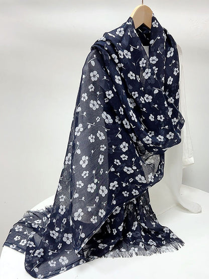 Women Vintage Flower Print Shawl Scarf FG1018 Ada Fashion