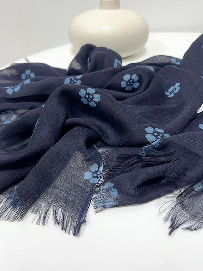 Women Vintage Flower Print Shawl Scarf FG1018 Ada Fashion