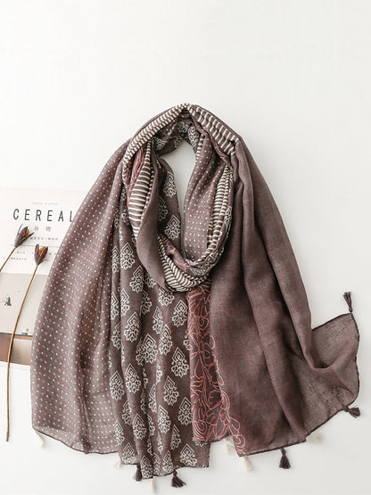 Women Summer Ethnic Spliced Tassel Shawl Scarf FG1023 Ada Fashion