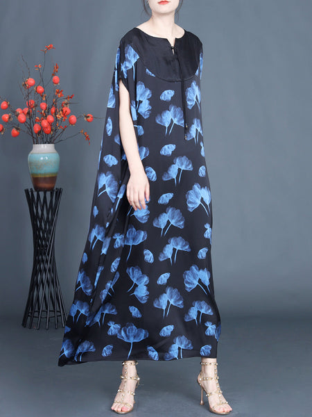 Women Summer Casual Flower Print Spliced Loose Dress FG1036 Ada Fashion
