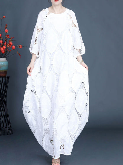 Women Summer Artsy Solid Cutout Maxi Dress FG1038 Ada Fashion