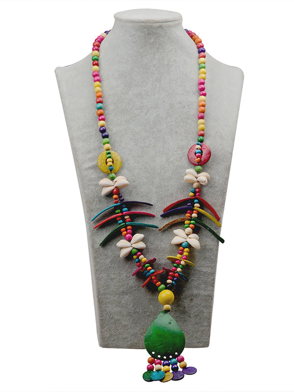 Women Bohemia Colorful Bead Weave Tassel Pendant Necklace FG1020 Ada Fashion
