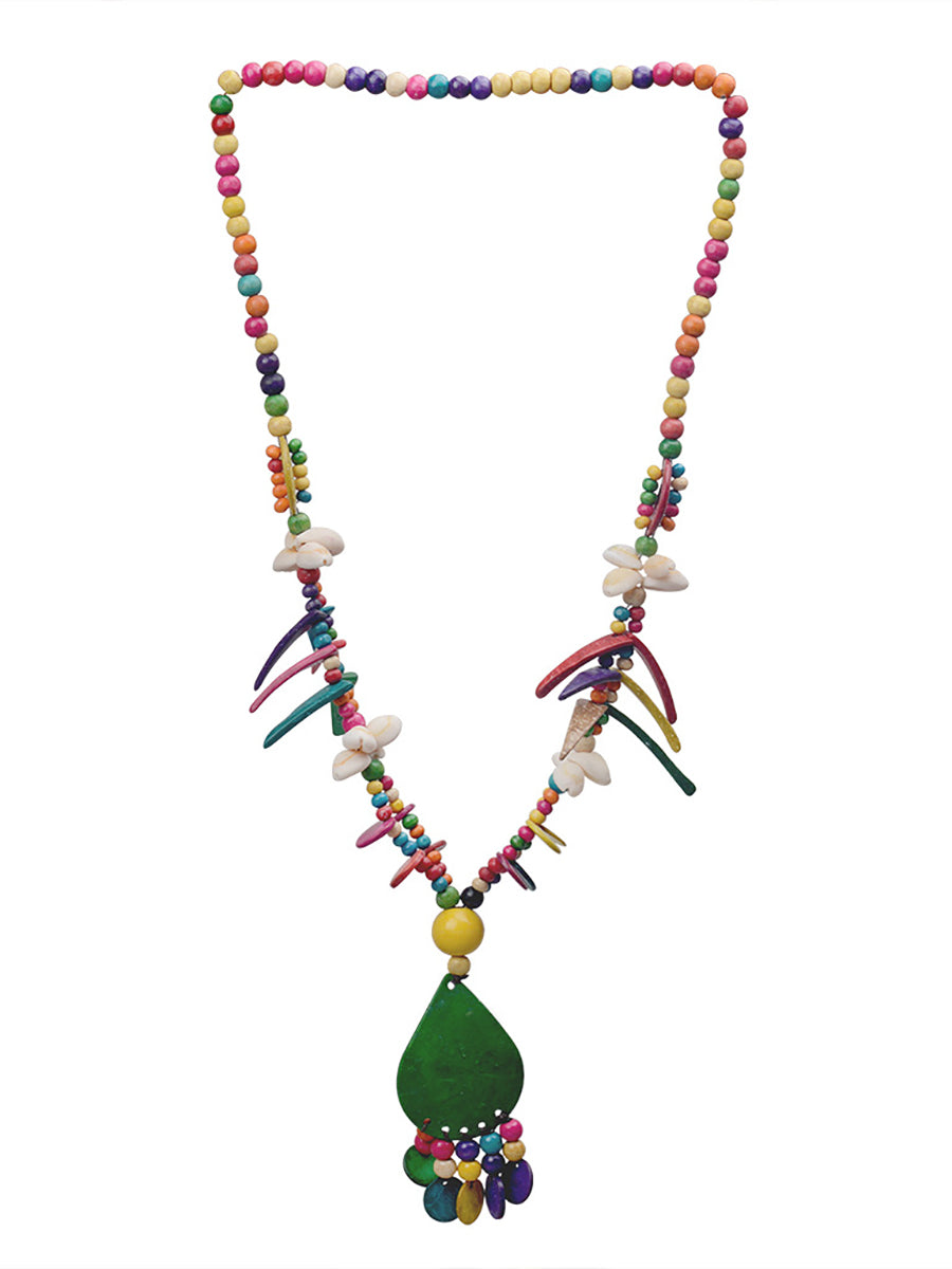 Women Bohemia Colorful Bead Weave Tassel Pendant Necklace FG1020 Ada Fashion