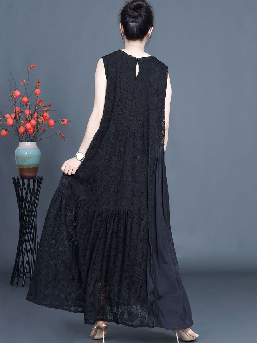 Women Artsy Summer Lace Embroidery Dual-layer Vest Dress BN1029 Ada Fashion