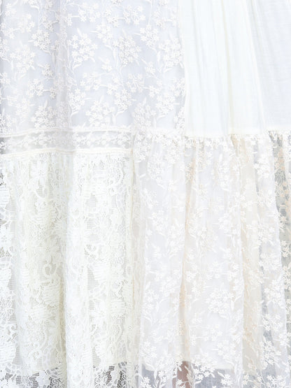 Women Artsy Summer Lace Embroidery Dual-layer Vest Dress ZZ1024 Ada Fashion
