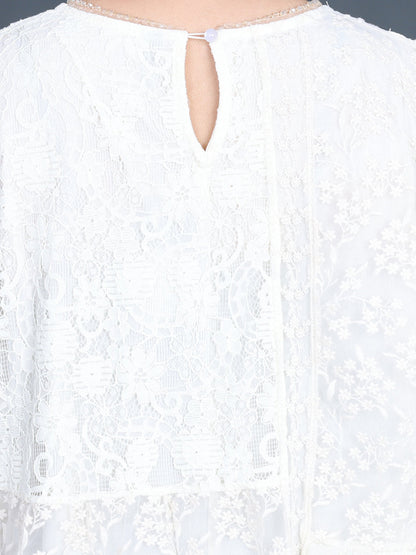 Women Artsy Summer Lace Embroidery Dual-layer Vest Dress ZZ1024 Ada Fashion