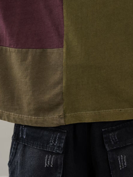 Women Casual Colorblock Cotton Pullover Shirt BN1014 Ada Fashion