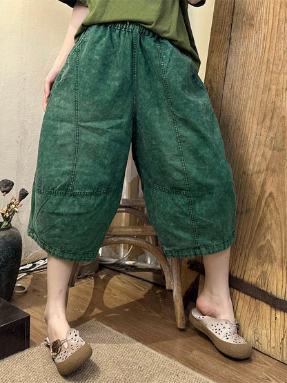 Women Summer Solid Vintage Spliced Harem Pants CV1003 Ada Fashion