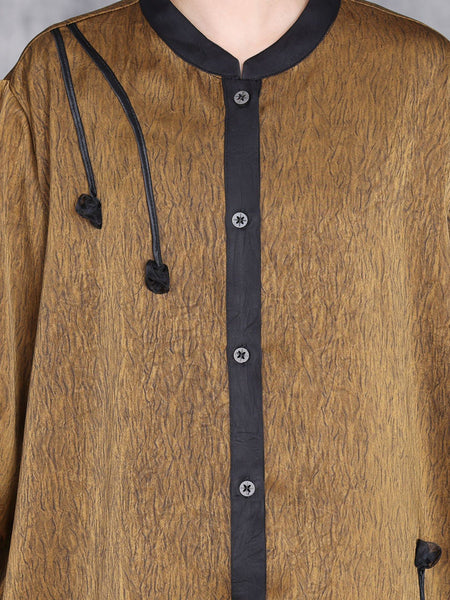 Women Summer Artsy Spliced Loose Button-up Shirt+Pants OP1005 ZSLS