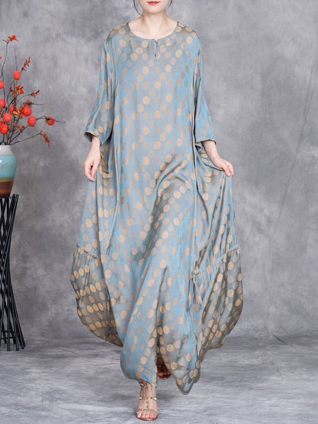 Women Summer Artsy Dot Irregular Strap Maxi Dress OP1030 ZSLS