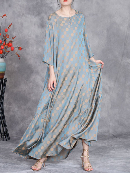 Women Summer Artsy Dot Irregular Strap Maxi Dress OP1030 ZSLS