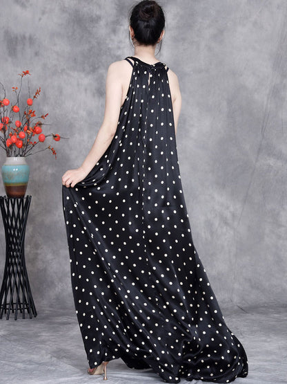 Women Summer Elegant Dot Loose Vest Maxi Dress OP1031 ZSLS