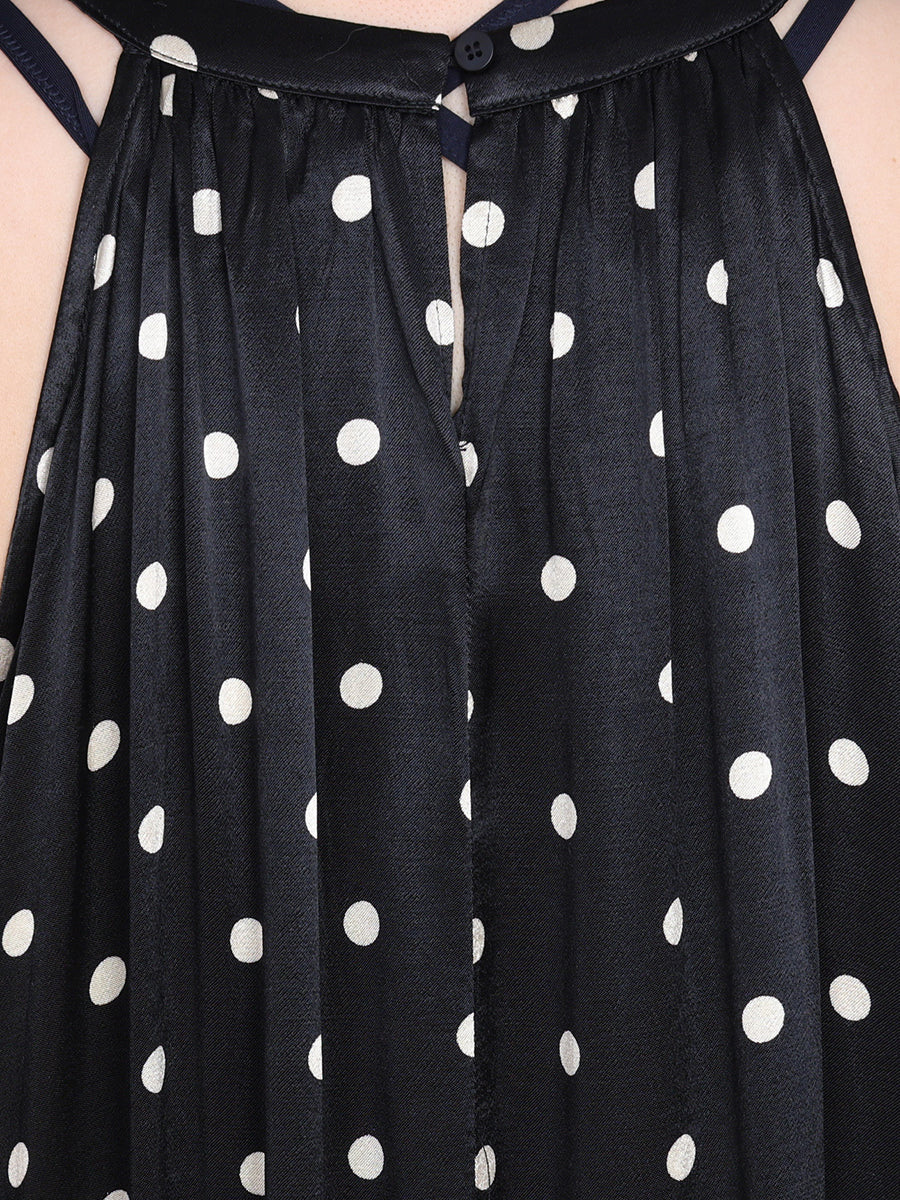 Women Summer Elegant Dot Loose Vest Maxi Dress OP1031 ZSLS