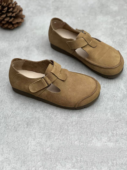 Women Summer Vintage Leather Flat Shoes II1052 ZYXY