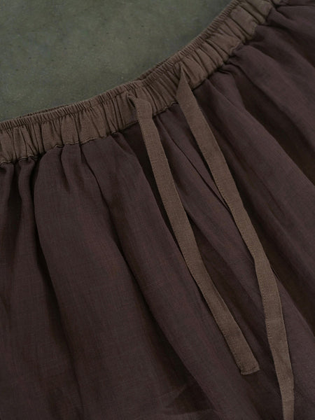 Women Summer Casual Solid Thin Ramie Harem Pants II1012 MH