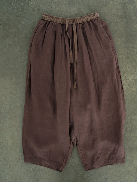 Women Summer Casual Solid Thin Ramie Harem Pants II1012 MH