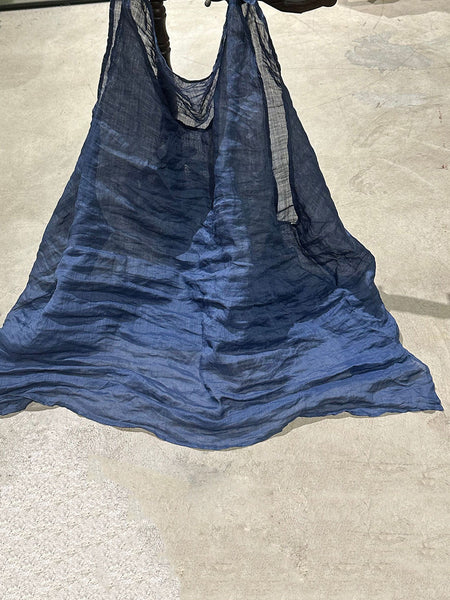 Women Retro Flower Thin O-Neck Loose Ramie Vest PP1025 BUYKUD