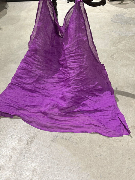 Women Retro Flower Thin O-Neck Loose Ramie Vest PP1025 BUYKUD