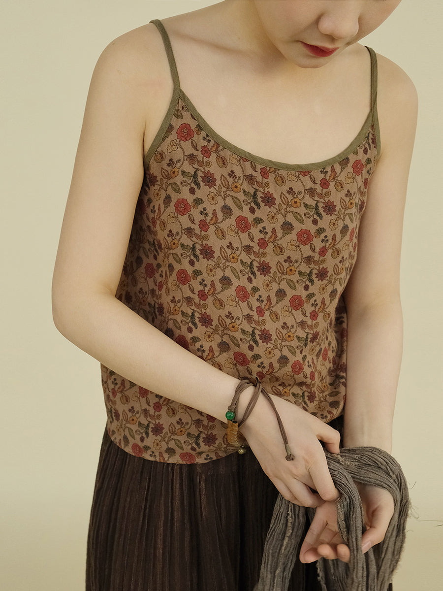 Women Summer Vintage Floral Cotton Vest PP1046 MH