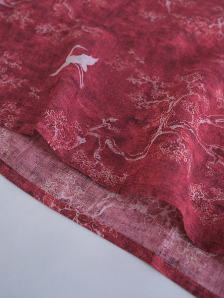 Women Summer Artsy Print Thin Ramie Vest Dress HH050 MH