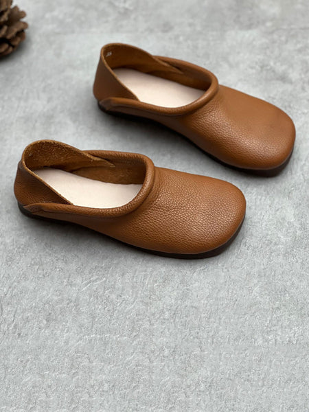 Women Casual Summer Solid Soft Leather Flat Shoes HH022 ZYXY