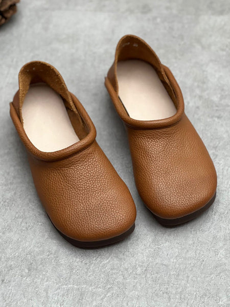 Women Casual Summer Solid Soft Leather Flat Shoes HH022 ZYXY