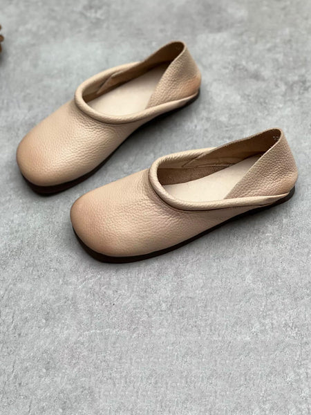 Women Casual Summer Solid Soft Leather Flat Shoes HH022 ZYXY