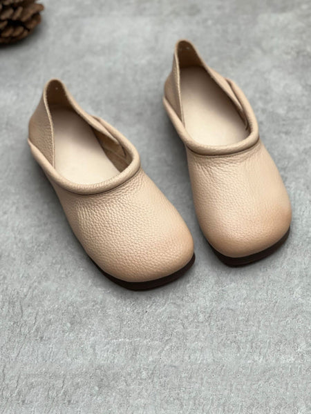 Women Casual Summer Solid Soft Leather Flat Shoes HH022 ZYXY