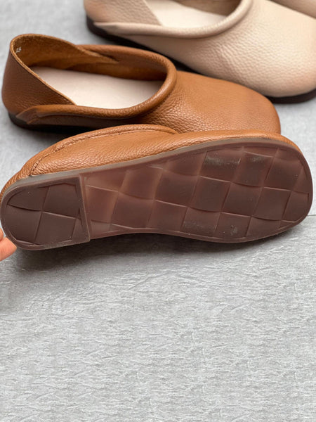 Women Casual Summer Solid Soft Leather Flat Shoes HH022 ZYXY