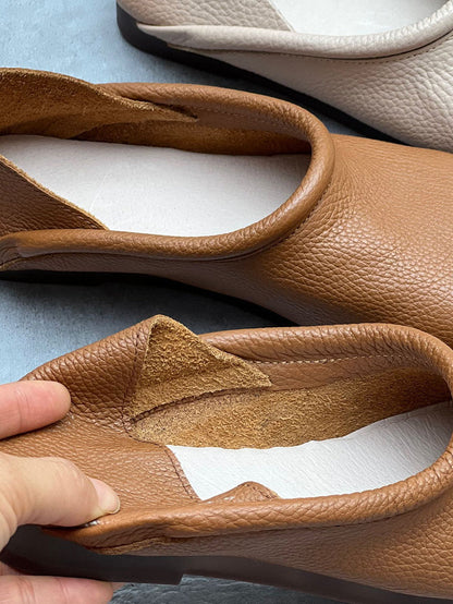 Women Casual Summer Solid Soft Leather Flat Shoes HH022 ZYXY