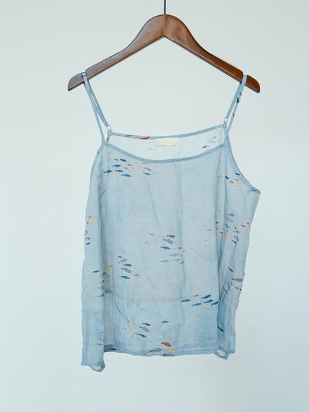 Women Summer Artsy Floral Thin Ramie Vest LL032 BUYKUD