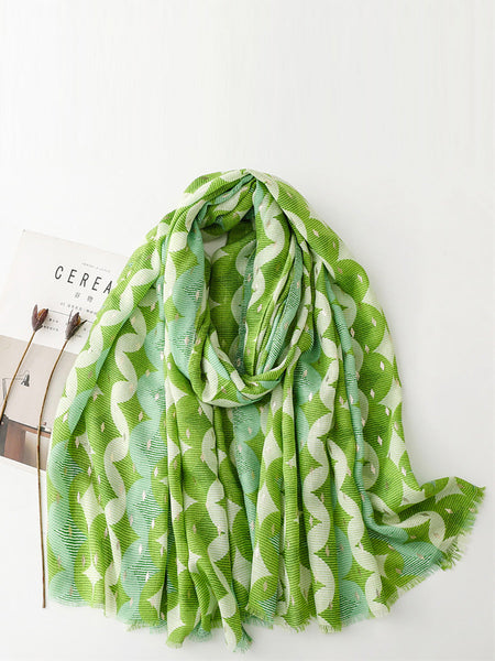 Women Summer Artsy Print Shawl Scarf LL035 BUYKUD