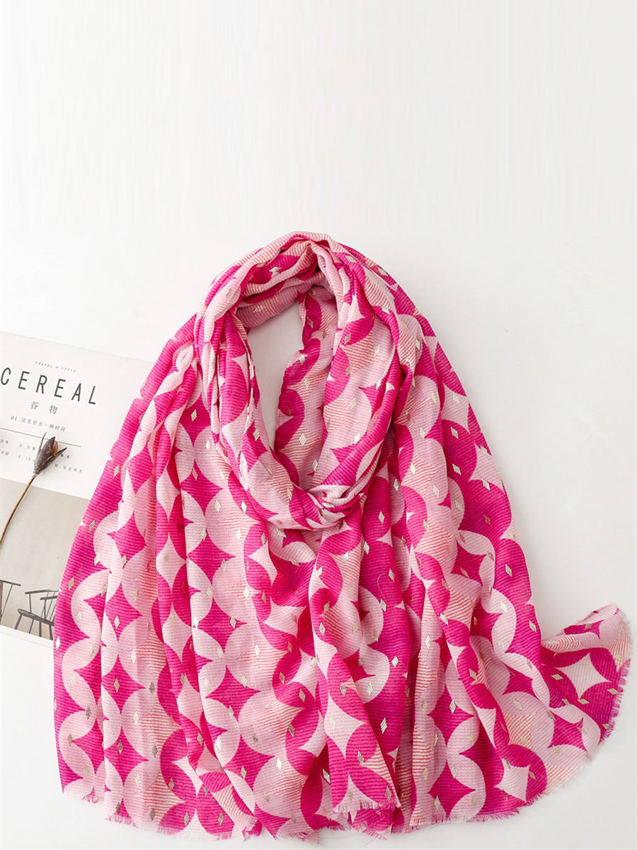 Women Summer Artsy Print Shawl Scarf LL035 BUYKUD