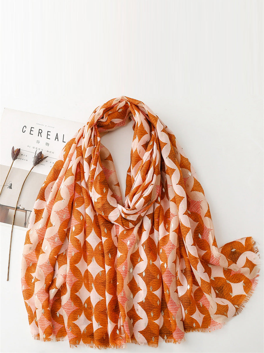 Women Summer Artsy Print Shawl Scarf LL035 BUYKUD