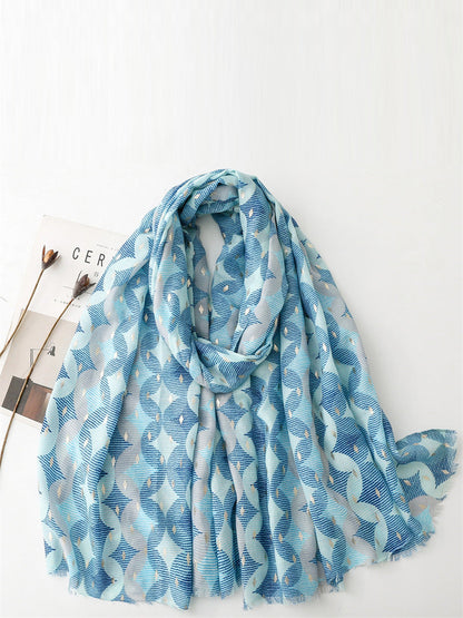 Women Summer Artsy Print Shawl Scarf LL035 BUYKUD