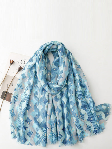 Women Summer Artsy Print Shawl Scarf LL035 BUYKUD