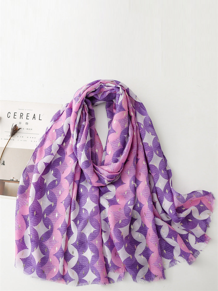 Women Summer Artsy Print Shawl Scarf LL035 BUYKUD