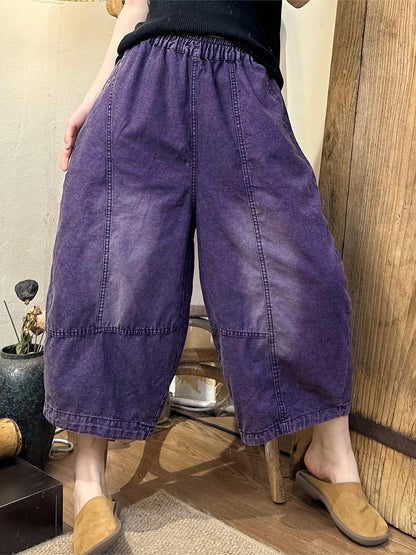 Women Summer Vintage Denim Spliced Harem Pants LL046 HLCP