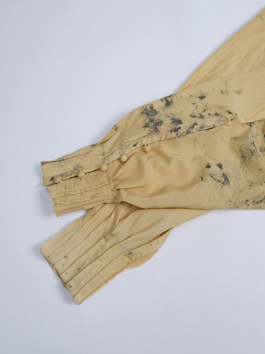 Women Summer Vintage Ink-print V-Neck Loose Shirt LL012 BUYKUD