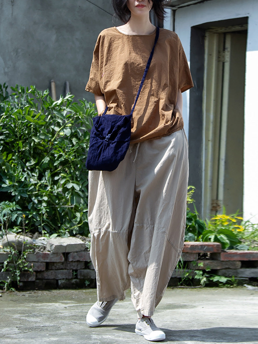 Women Summer Casual Solid Irregular Hem Spliced Cotton Shirt CC022 NLS