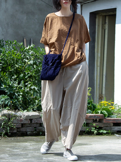 Women Summer Casual Solid Irregular Hem Spliced Cotton Shirt CC022 NLS