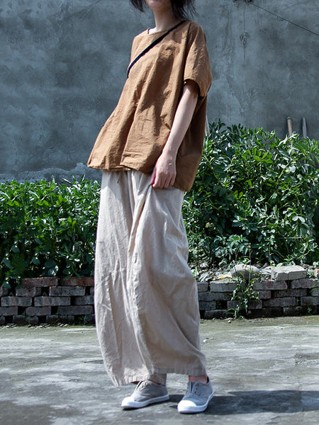 Women Summer Casual Solid Irregular Hem Spliced Cotton Shirt CC022 NLS