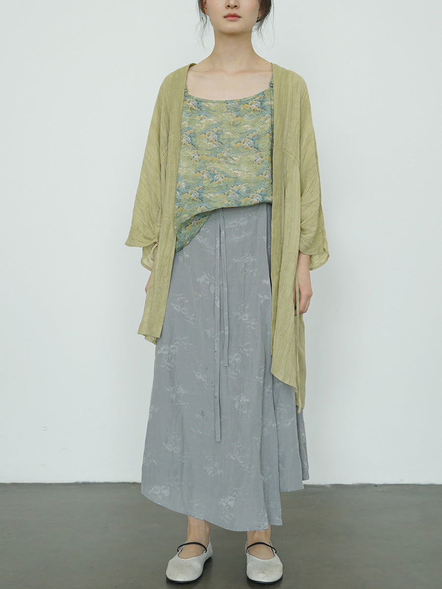 Women Summer Artsy Floral Ramie Vest CX011 MH
