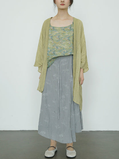Women Summer Artsy Floral Ramie Vest CX011 MH