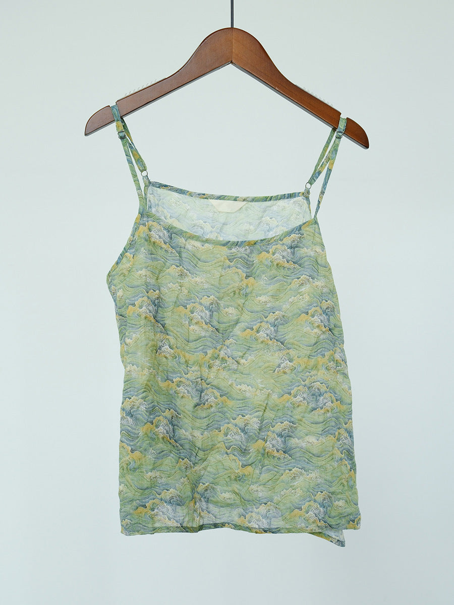 Women Summer Artsy Floral Ramie Vest CX011 MH