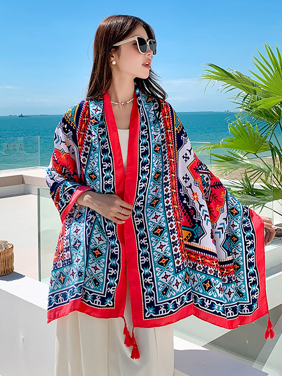 Women Summer Bohemia Print Travel Shawl Scarf CX047 BUYKUD