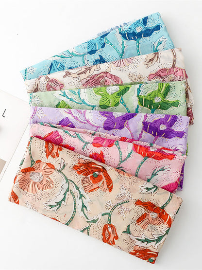 Women Summer Flower Print Shawl Scarf FD020 JHYT