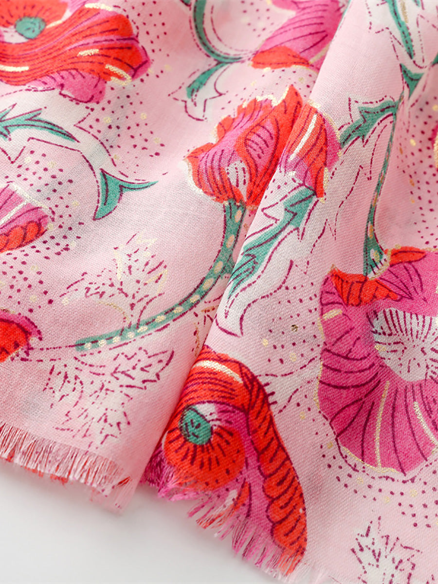 Women Summer Flower Print Shawl Scarf FD020 JHYT