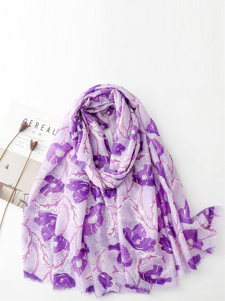 Women Summer Flower Print Shawl Scarf FD020 JHYT